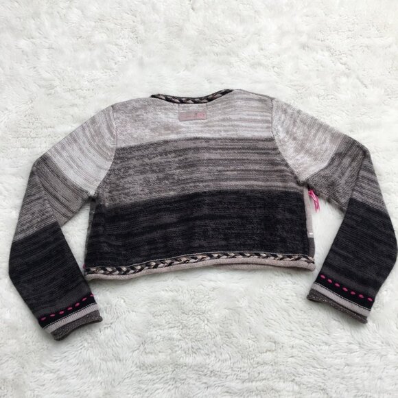 Catimini Toddler Girl Gray Brown Knit Bolero Cardigan Sweater Size 3 Years - Picture 8 of 12
